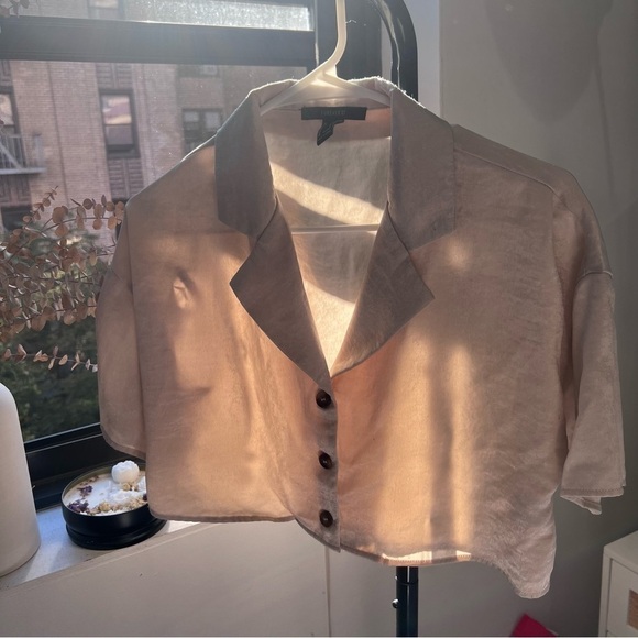 Crème short sleeve and shorts sleep set - Picture 2 of 6